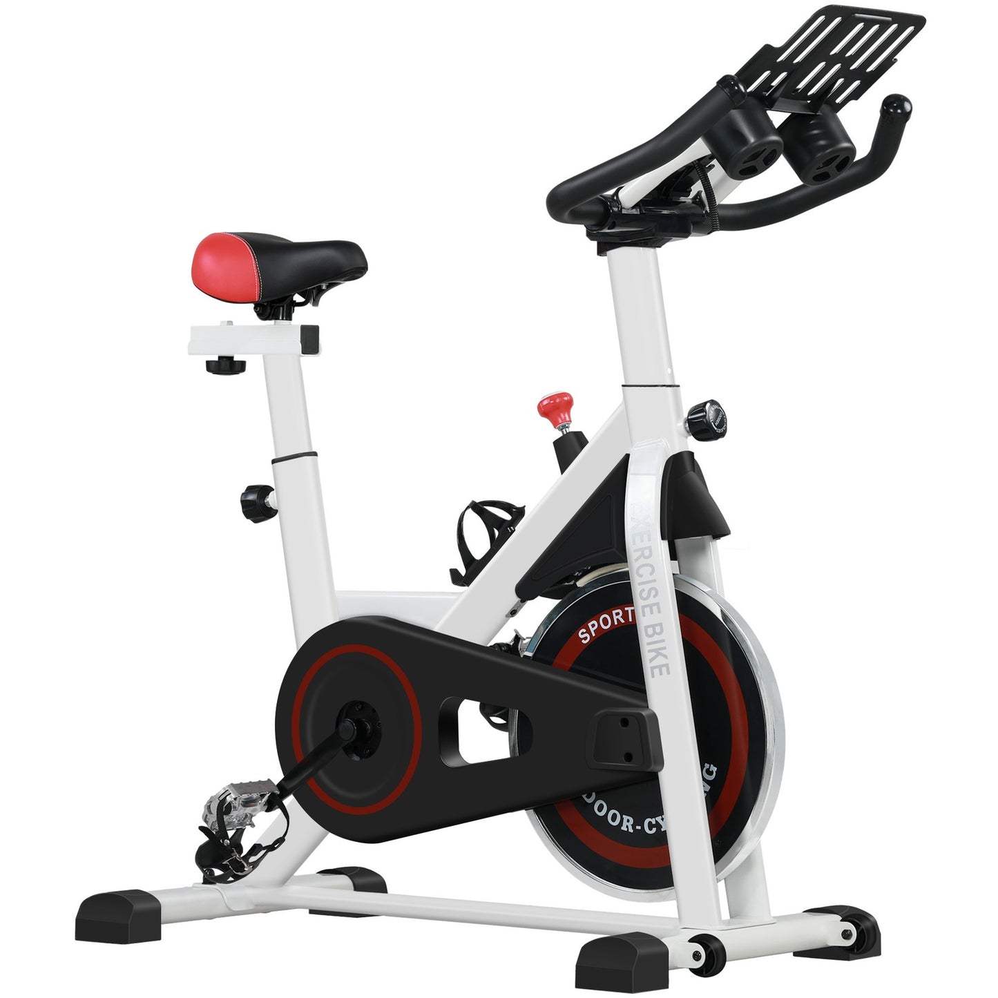 HOMCOM 8Kg Flywheel Exercise Bike with Adjustable Height, Resistance, White