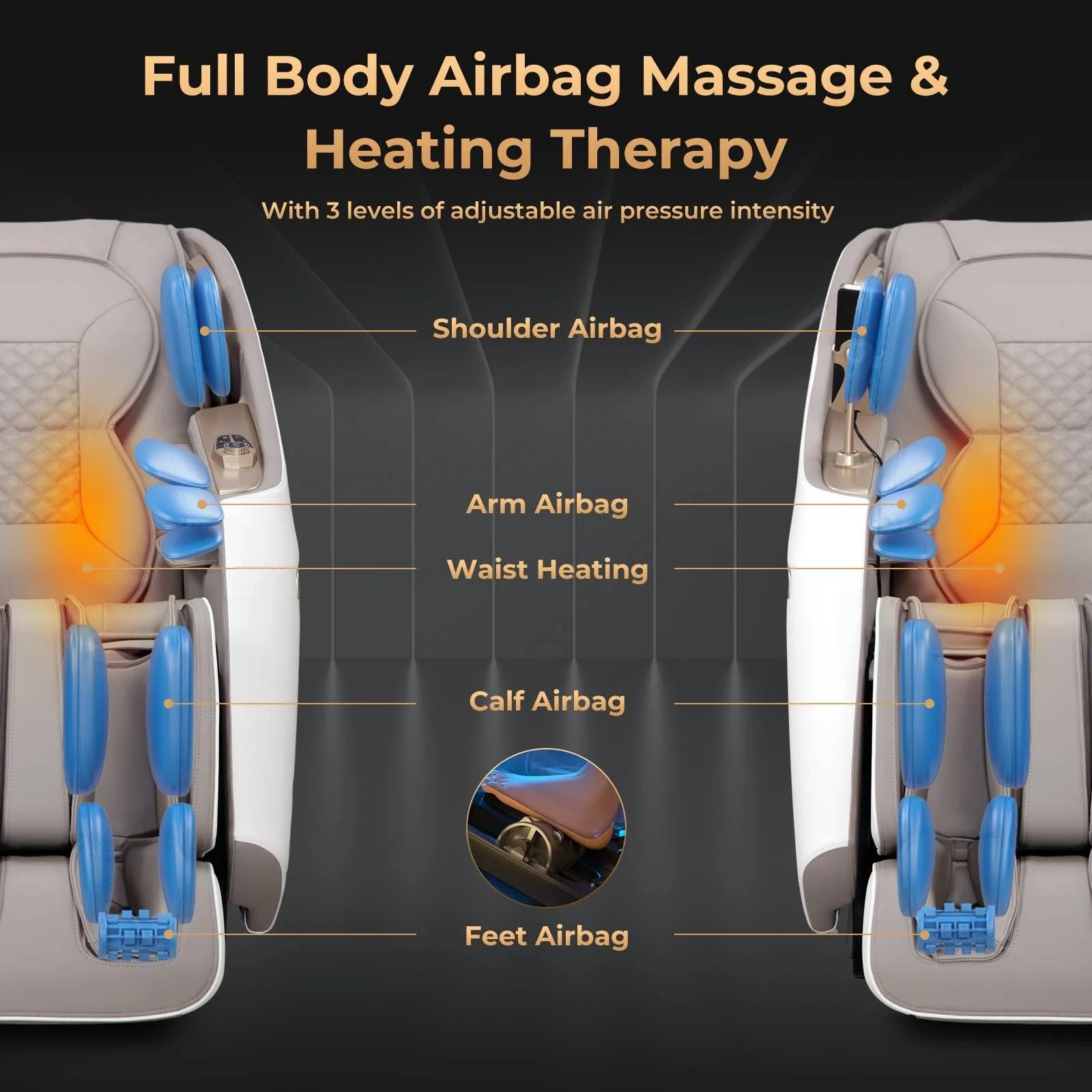 Zero Gravity SL Track Shiatsu Massage Recliner Chair with Waist Heating