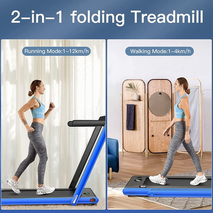 1-12Kph Folding Electric Treadmill with Bluetooth Capability