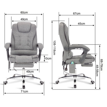 Massage Office Chair Gaming Computer Desk Swivel Recliner Chair Leather Footrest