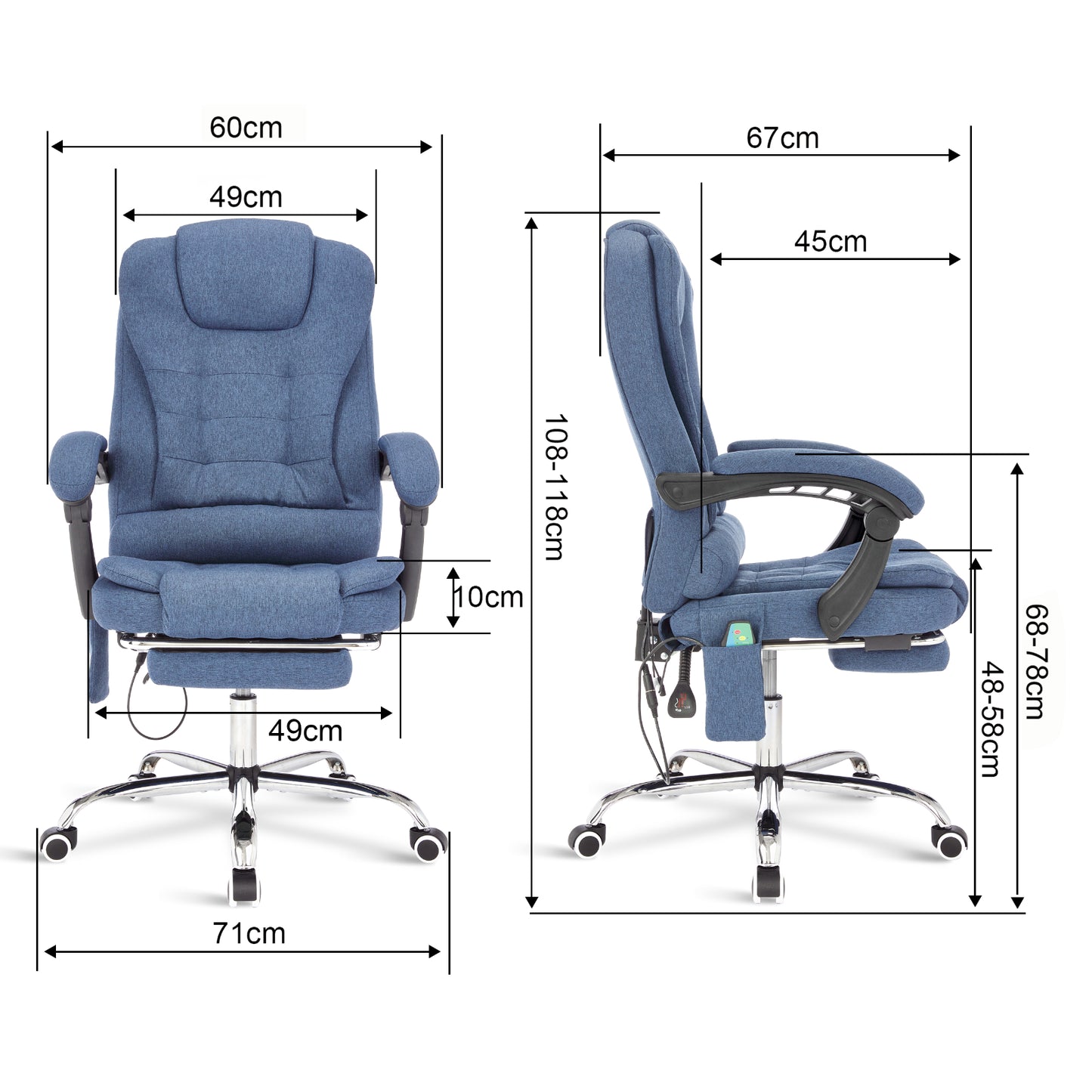Massage Office Chair Gaming Computer Desk Swivel Recliner Chair Leather Footrest