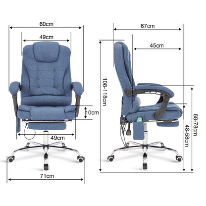 Massage Office Chair Gaming Computer Desk Swivel Recliner Chair Leather Footrest