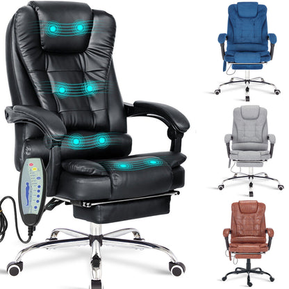 Massage Office Chair Gaming Computer Desk Swivel Recliner Chair Leather Footrest