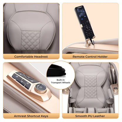 Zero Gravity SL Track Shiatsu Massage Recliner Chair with Waist Heating