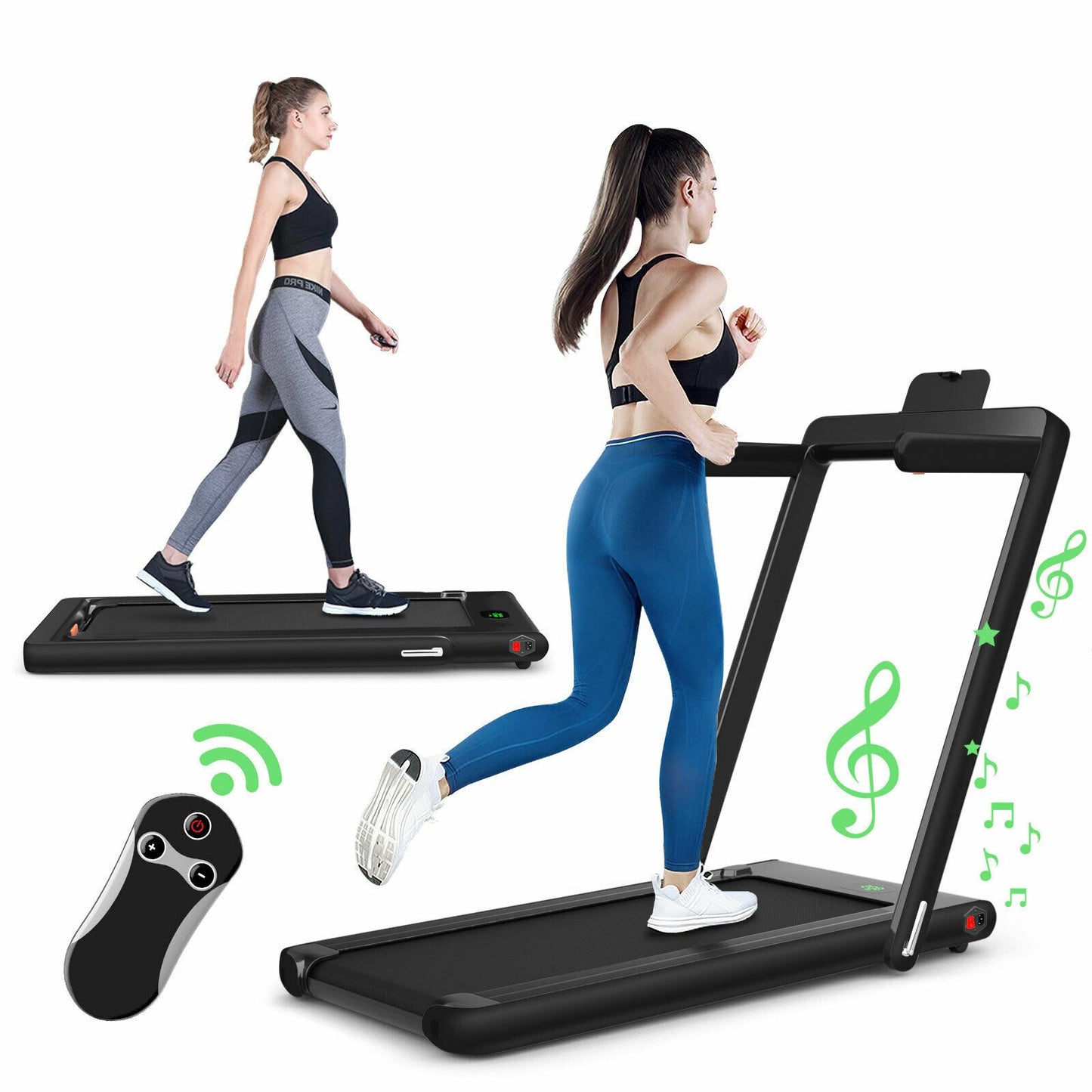 1-12Kph Folding Electric Treadmill with Bluetooth Capability