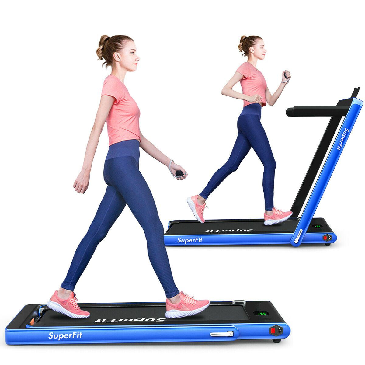 1-12Kph Folding Electric Treadmill with Bluetooth Capability
