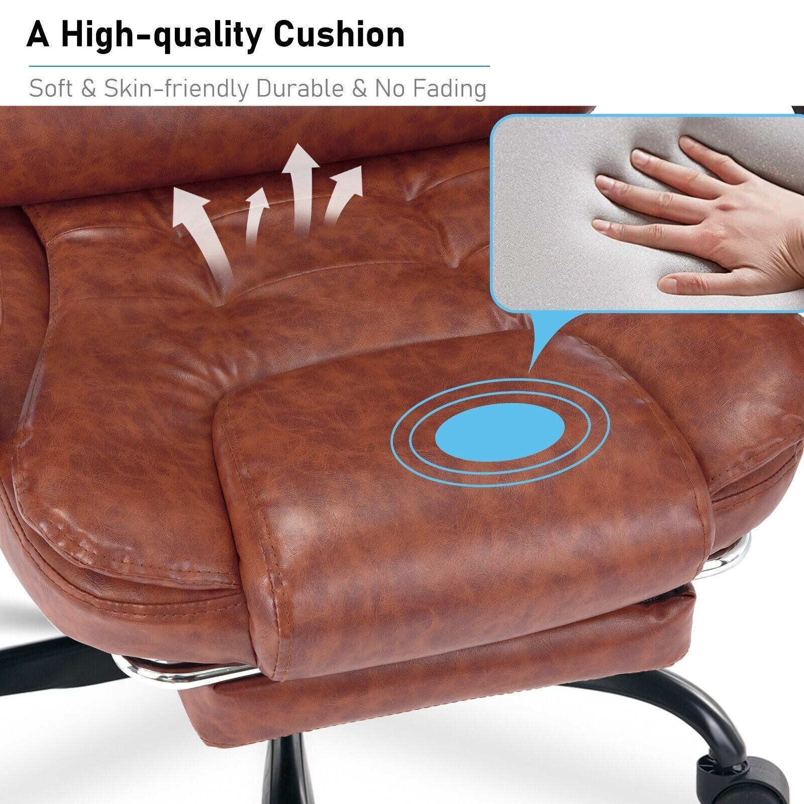 Massage Office Chair Gaming Computer Desk Swivel Recliner Chair Leather Footrest