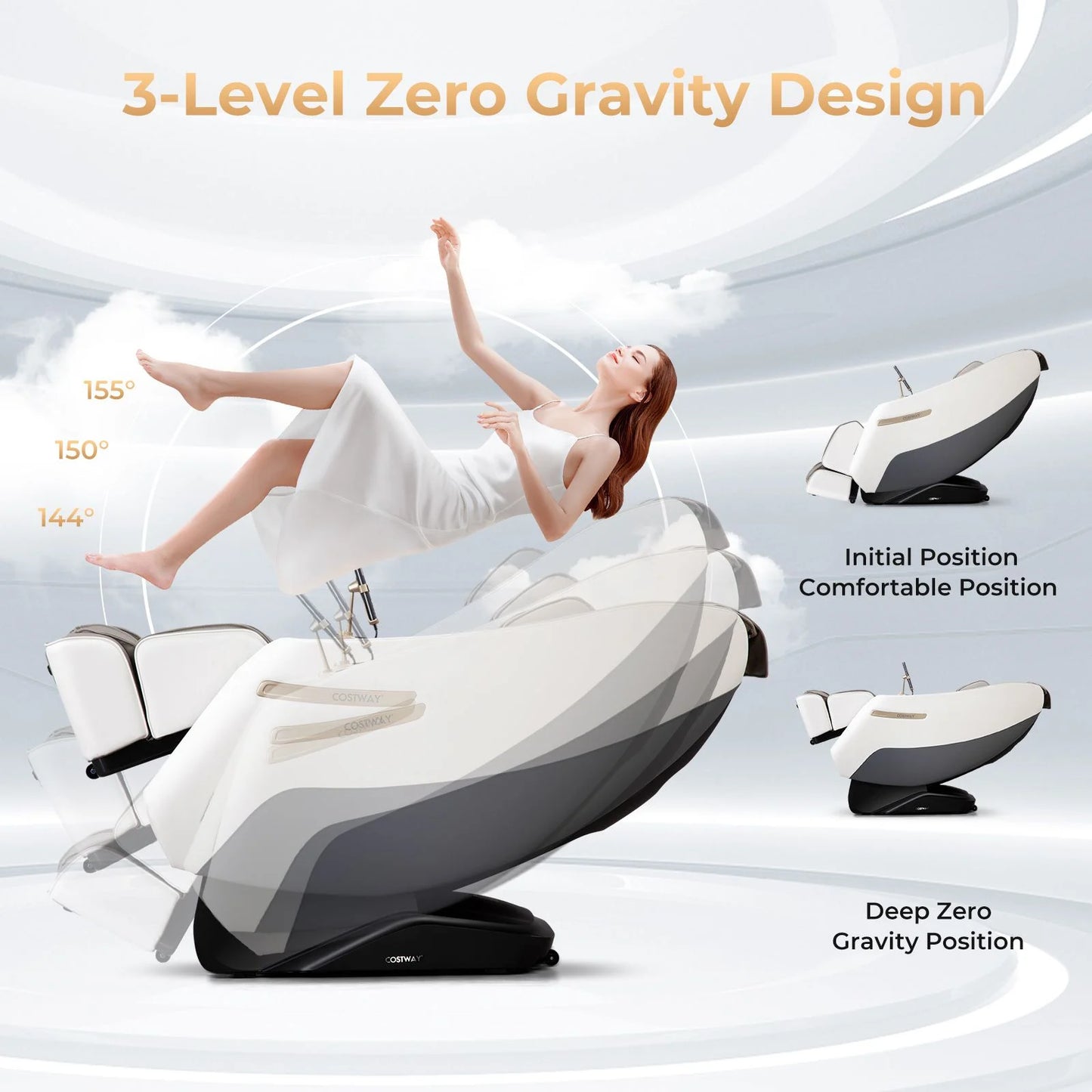 Zero Gravity SL Track Shiatsu Massage Recliner Chair with Waist Heating