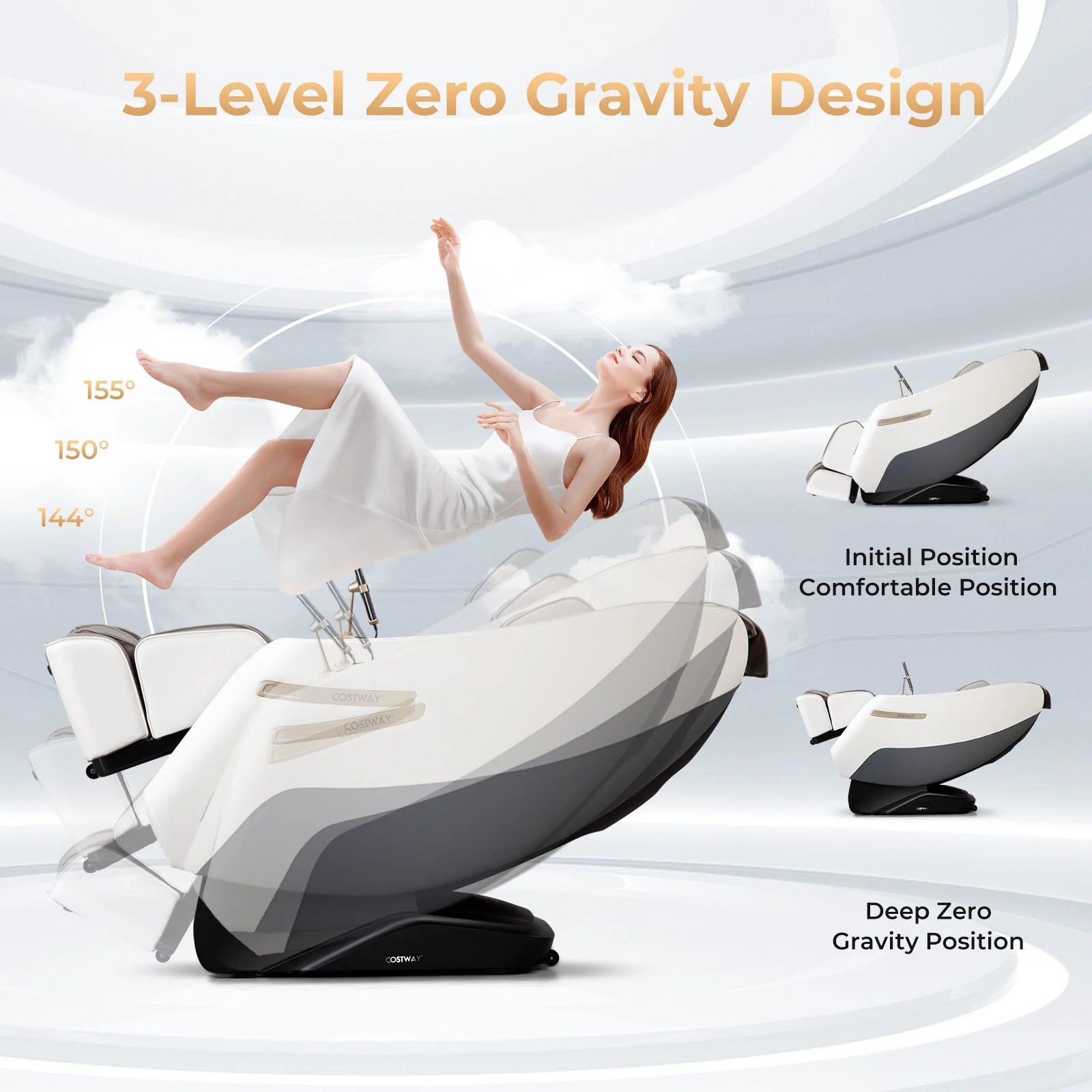 Zero Gravity SL Track Shiatsu Massage Recliner Chair with Waist Heating
