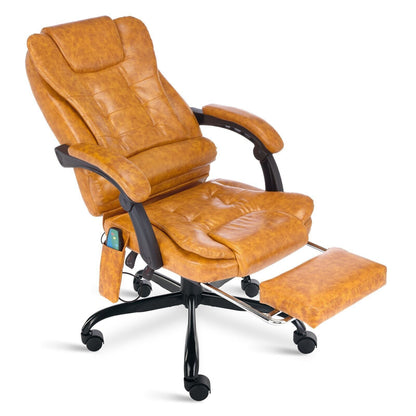 Massage Office Chair Gaming Computer Desk Swivel Recliner Chair Leather Footrest